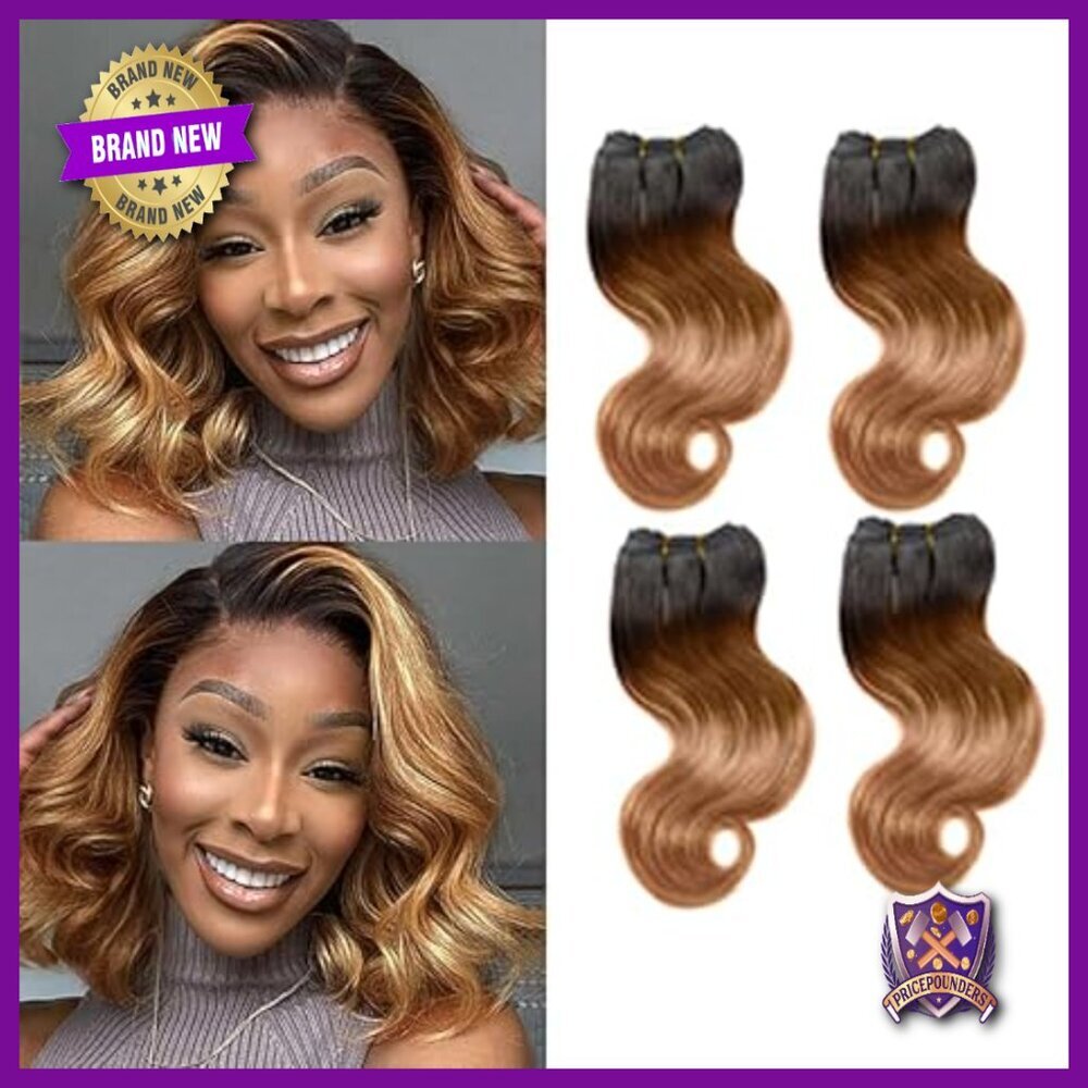 Virgin Human Hair Extensions 4 Bundles Body Wave 8 Inch Sew-In